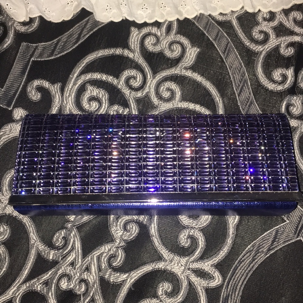 Blue and purple clutch