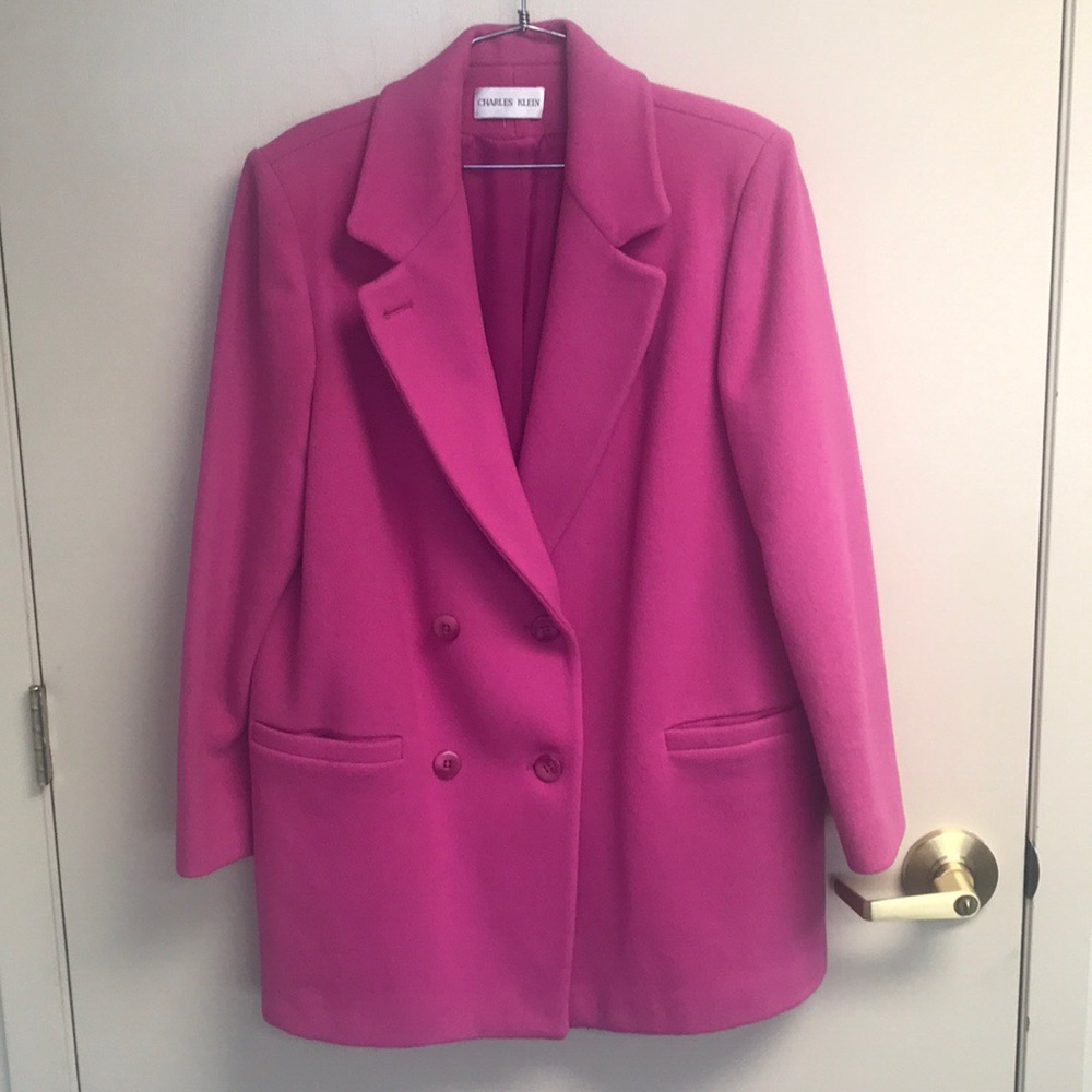Charles Klein Double Breasted Pink PeaCoat Size XL