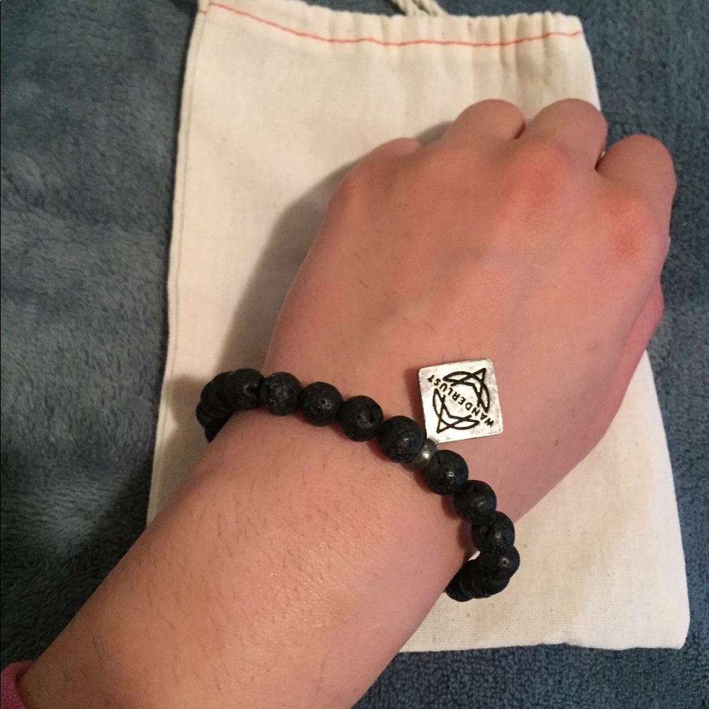 Silver & Sage lava bracelet - Wanderlust