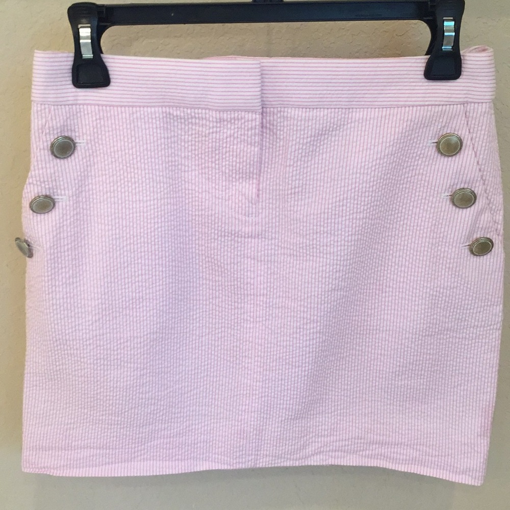 Pink Jcrew Seersucker skirt