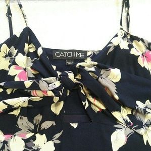 Catch Me Brand Floral Keyhole Dress