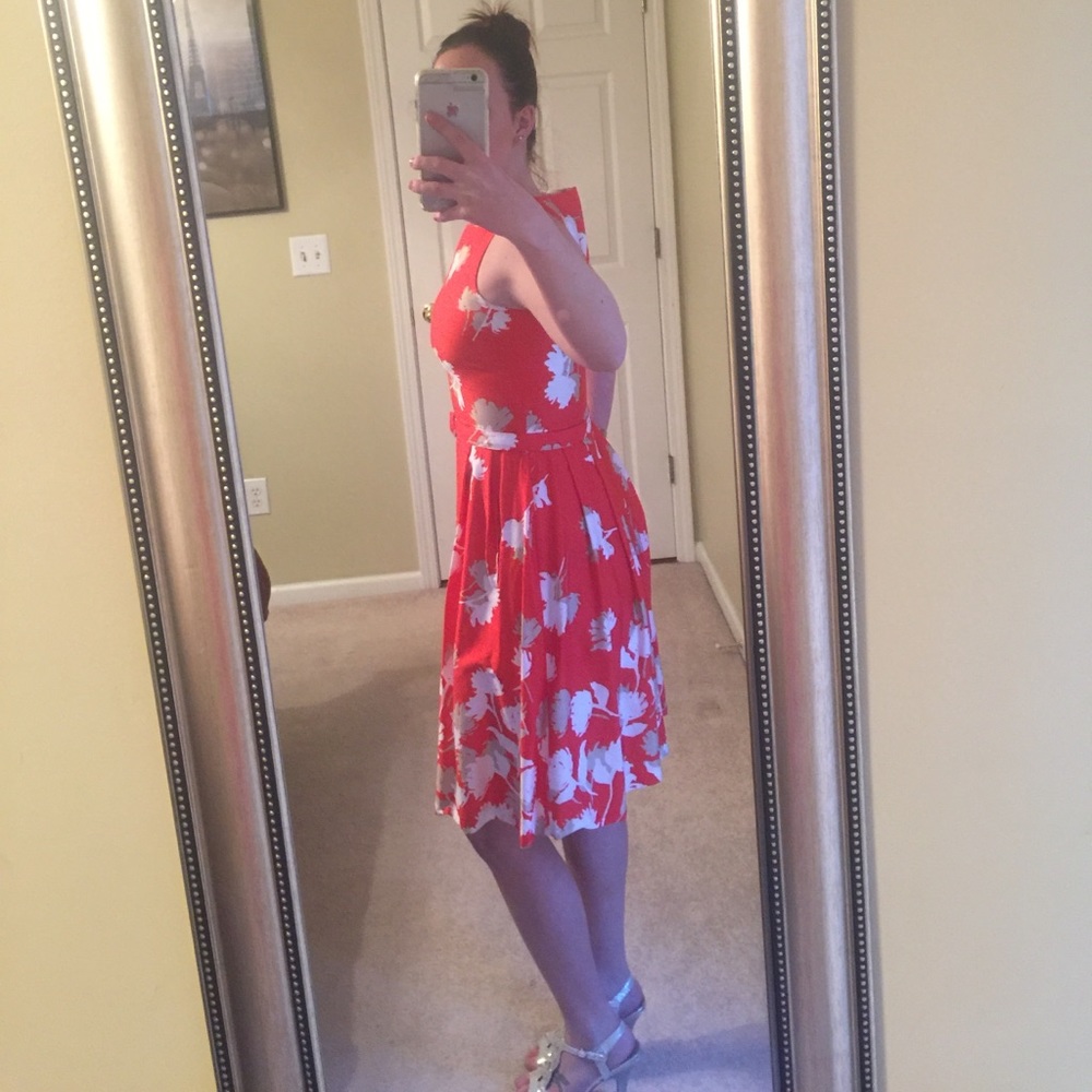 Anne Klein Floral-Print Belted Dress