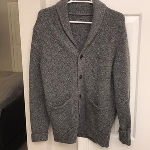 j crew men’s dark gray cardigan.