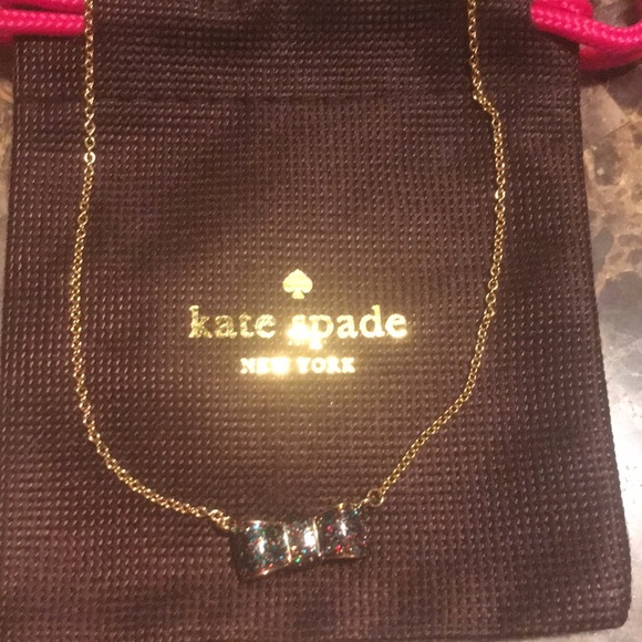 New Kate Spade Multi Glitter Moon River Necklace - Picture 6 of 6