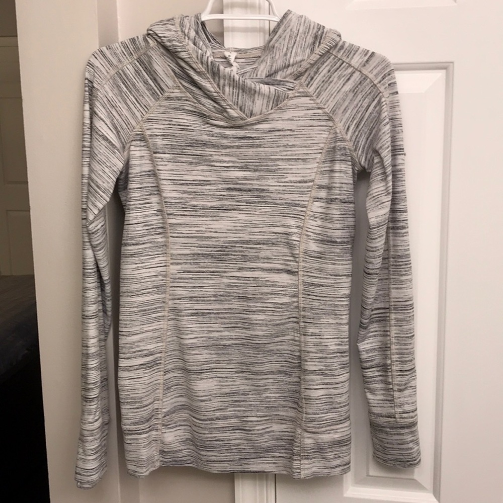 lululemon ladies white/gray/black hoodie.