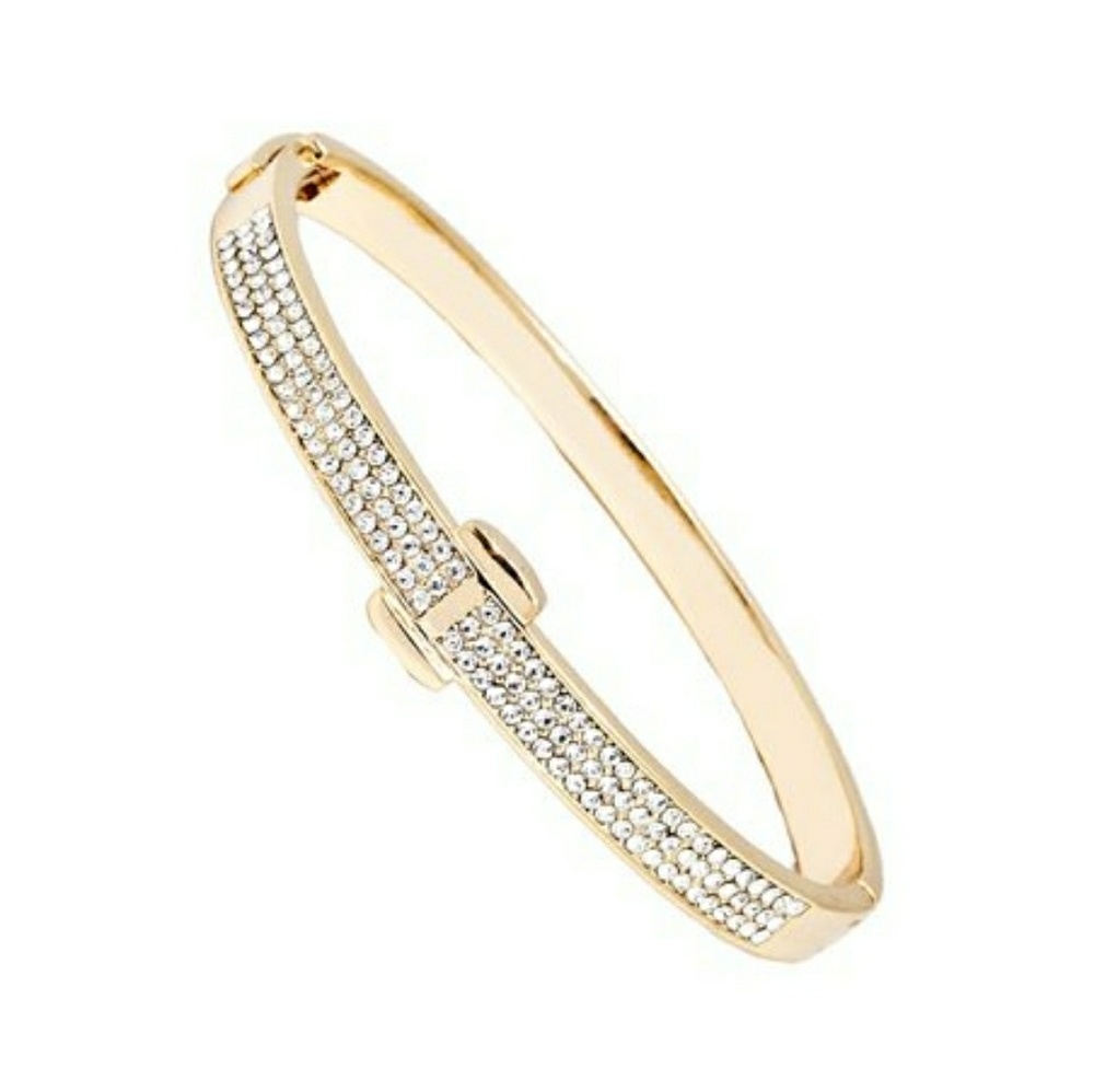 💎18K Gold Belt Hinge Bangle + Swarovski® Crystals