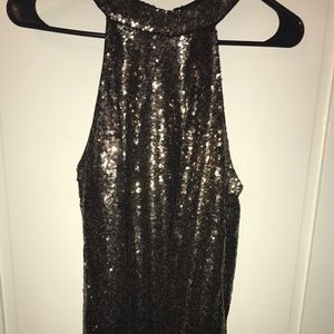 Gold sequin dress