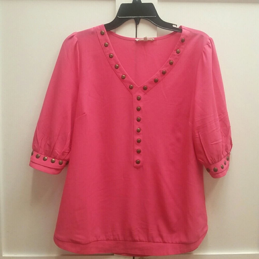STITCH FIX  41 Hawthorne Studded Pink Blouse-M