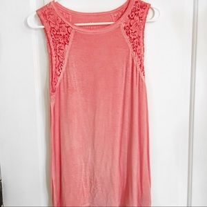 AMERICAN EAGLE LACE SLEEVE PINK TOP