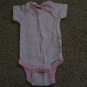 Cute White pink strip newborn onesie
