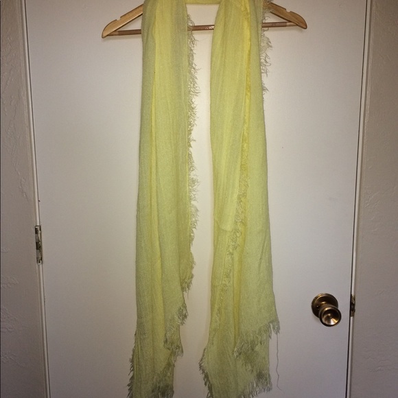 Long Yellow Cotton Scarf - Picture 1 of 2