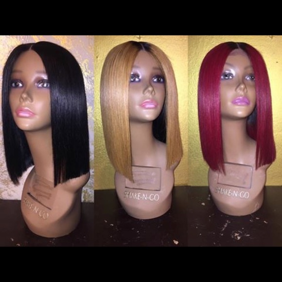 Different color bob wigs