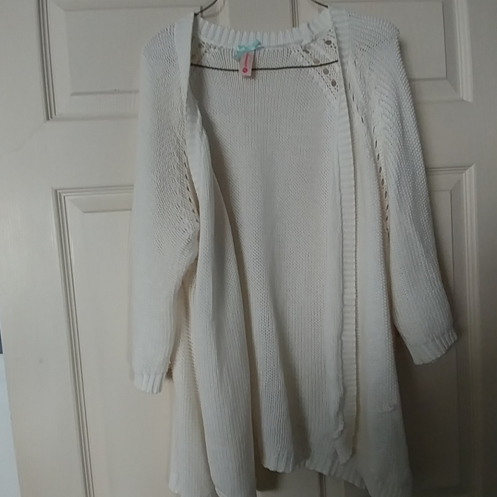 White cardigan