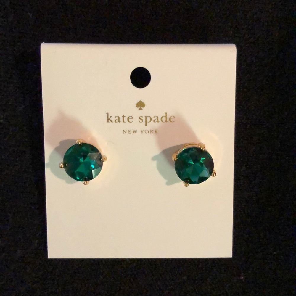 NWT Kate Spade gumdrop earrings, emerald color