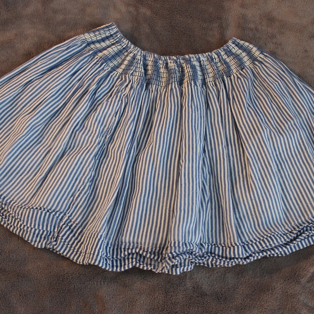 Hollister Blue and White Striped Mini Skirt