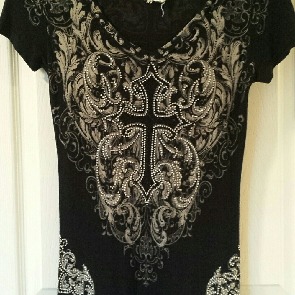 ~Vocal Black Sparkle Cross Tee~