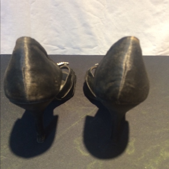 {Delicious} Sz 9 Satin D’orsay peep toe bling - Picture 2 of 5