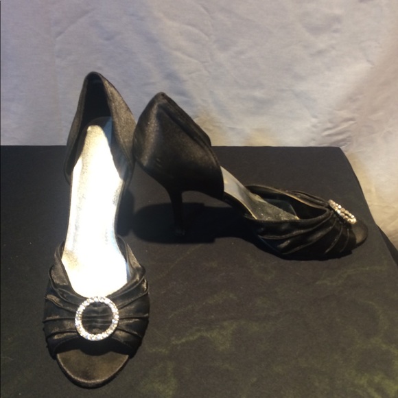 {Delicious} Sz 9 Satin D’orsay peep toe bling - Picture 5 of 5