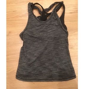 Lululemon gray tank with built in sports bra. Sz 2