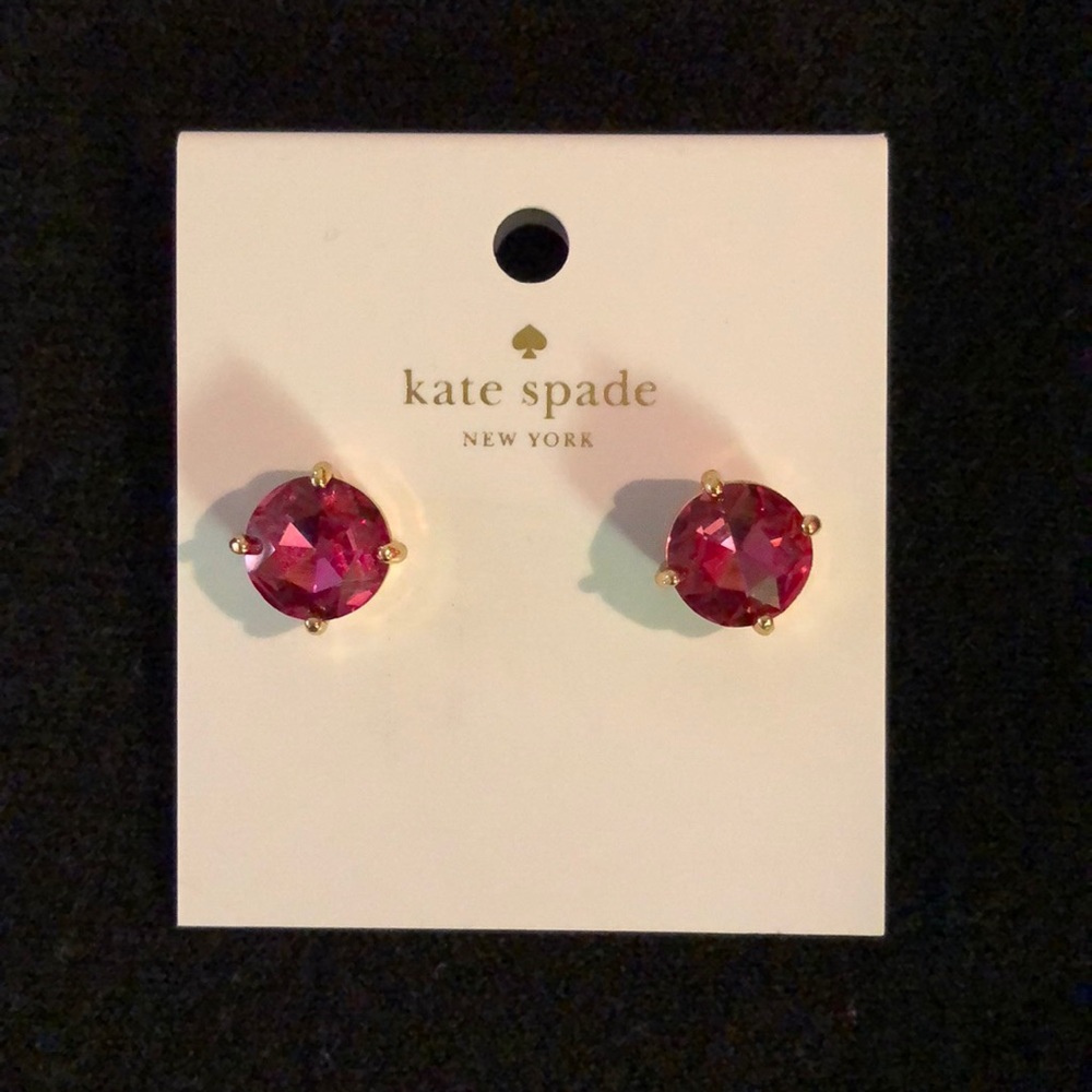 NWT Kate Spade gumdrop earrings, ruby stone color