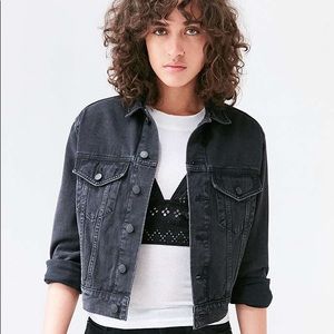 urban outfitters BDG black cropped jean jacket