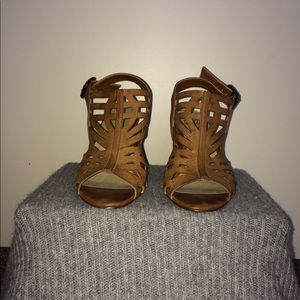 Faux leather heels