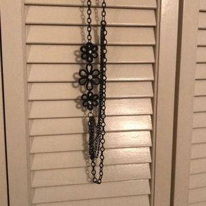 Long black fashion necklace