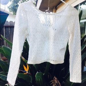 White lace long sleeve shirt