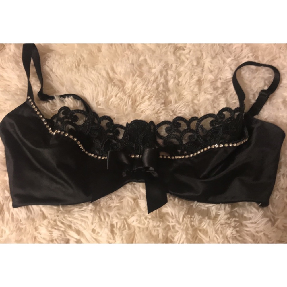 Black jeweled/lace 36B Victoria Secret Bra