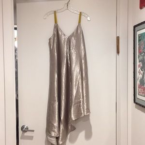 Anthropologie metallic cocktail dress