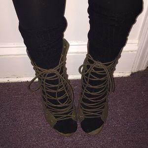 Open toe booties