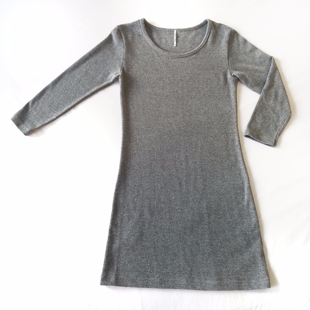 Gray Bodycon Sweater Dress