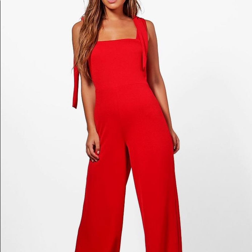 Petite Red Valentines Jumpsuit
