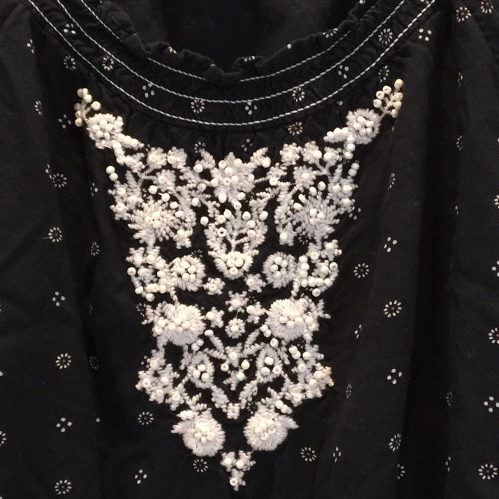 ABERCROMBIE KIDS VISCOSE Peasant SS Navy top 7/8 - Picture 2 of 8