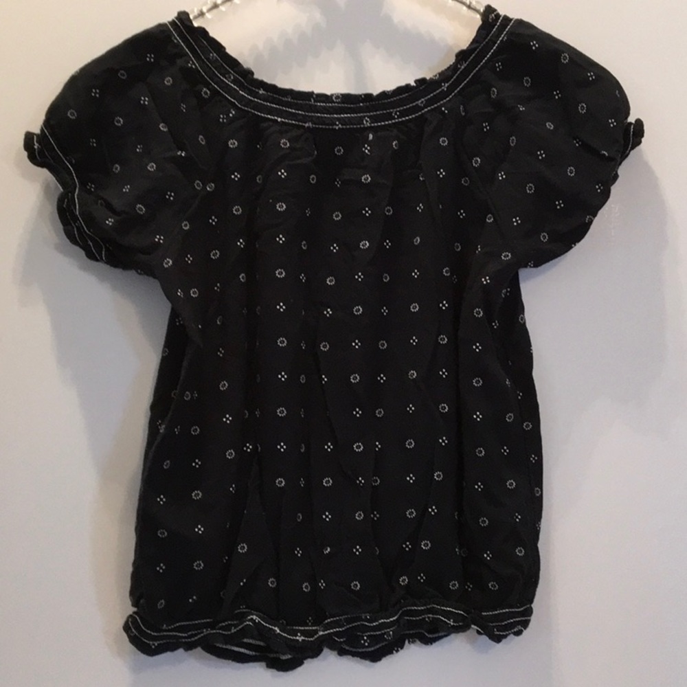 ABERCROMBIE KIDS VISCOSE Peasant SS Navy top 7/8 - Picture 5 of 8