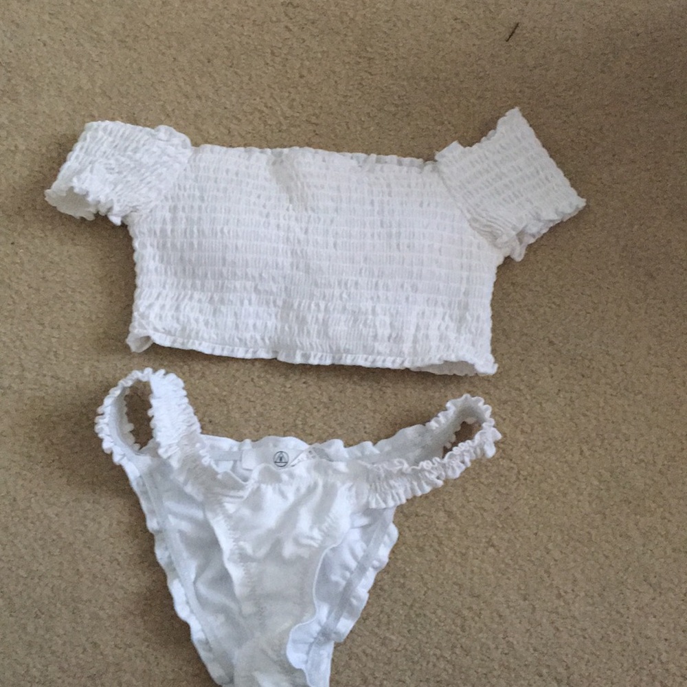 White off the shoulder bikini