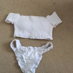 White off the shoulder bikini
